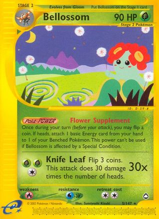 Bellossom 005/147 - Reverse Holofoil Aquapolis