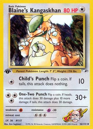 Blaine's Kangaskhan 036/132 - 1st Edition Gym Heroes