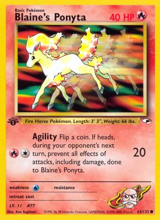 Blaine's Ponyta 063/132 - 1st Edition Gym Heroes
