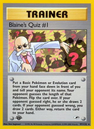 Blaine's Quiz #1 097/132 - 1st Edition Gym Heroes