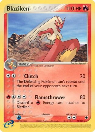 Blaziken 015/109 - Reverse Holofoil Ruby and Sapphire