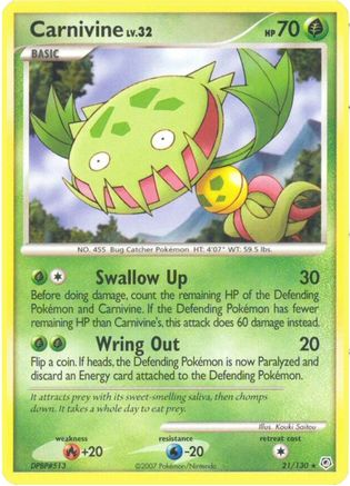 Carnivine 021/130 -- Reverse Holofoil Diamond and Pearl