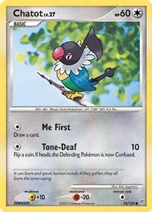 Chatot 074/130 - Reverse Holofoil Diamond and Pearl