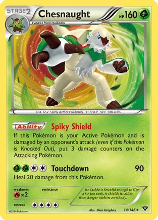Chesnaught 014/146 - Reverse Holofoil XY Base Set