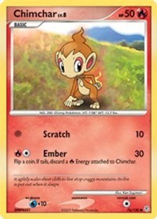 Chimchar 076/130 - Reverse Holofoil Diamond and Pearl