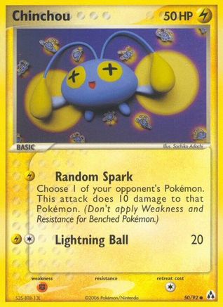Chinchou 050/92 - Reverse Holofoil Legend Maker