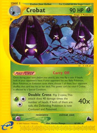 Crobat 006/144 - Reverse Holofoil Skyridge