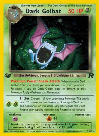 Dark Golbat 007/82 - 1st Edition Holofoil Team Rocket