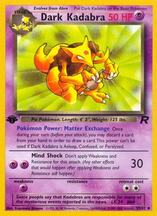 Dark Kadabra 039/82 - 1st Edition Team Rocket