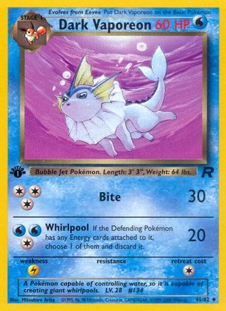 Dark Vaporeon 045/82 - 1st Edition Team Rocket