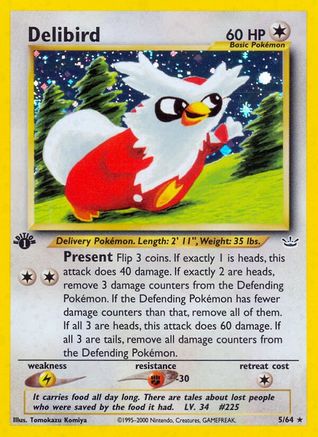 Delibird 005/64 - 1st Edition Holofoil Neo Revelation