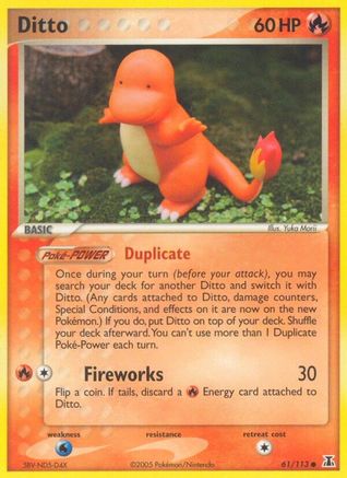 Ditto (Charmander) 061/113 - Reverse Holofoil Delta Species