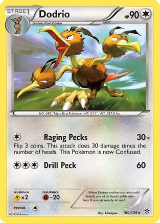 Dodrio 100/135 - Reverse Holofoil Plasma Storm
