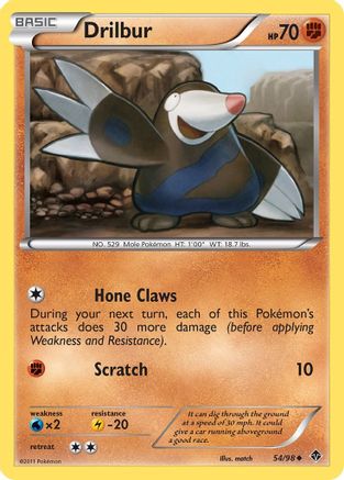 Drilbur 054/98 - Reverse Holofoil Emerging Powers