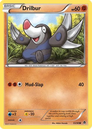 Drilbur 055/98 - Reverse Holofoil Emerging Powers