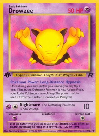 Drowzee 054/82 - 1st Edition Team Rocket