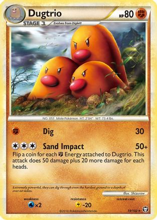 Dugtrio 019/102 - Reverse Holofoil Triumphant