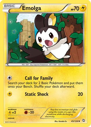 Emolga 045/124 - Reverse Holofoil Dragons Exalted