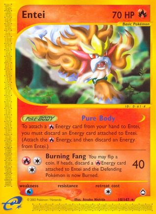 Entei 010/147 - Reverse Holofoil Aquapolis
