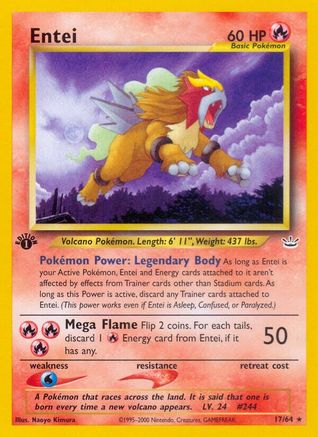 Entei 017/64 - 1st Edition Neo Revelation