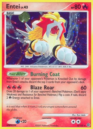 Entei 004/132 - Reverse Holofoil Secret Wonders