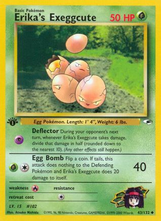 Erika's Exeggcute 043/132 - 1st Edition Gym Heroes