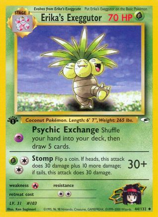 Erika's Exeggutor 044/132 - 1st Edition Gym Heroes