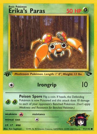 Erika's Paras 071/132 - 1st Edition Gym Challenge