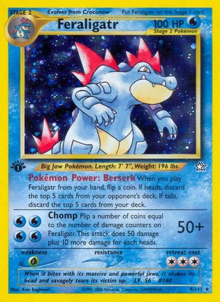 Feraligatr 004/111 - 1st Edition Holofoil Neo Genesis