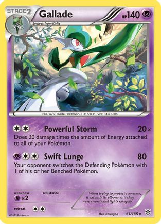 Gallade 061/135 - Reverse Holofoil Plasma Storm