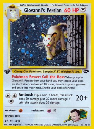 Giovanni's Persian 008/132 - 1st Edition Holofoil Gym Challenge