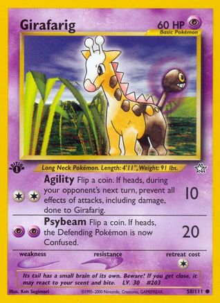 Girafarig 058/111 - 1st Edition Neo Genesis