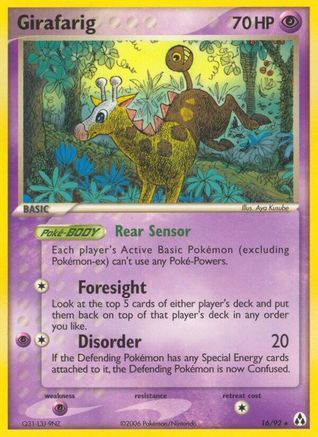 Girafarig 016/92 - Reverse Holofoil Legend Maker