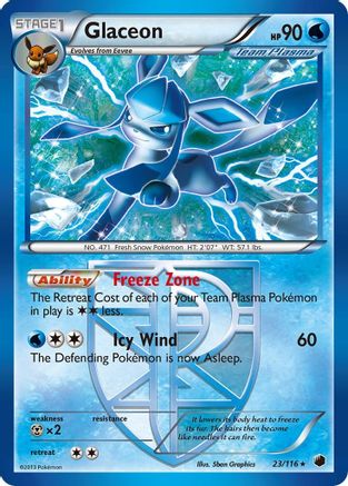 Glaceon (Team Plasma) 023/116 - Reverse Holofoil Plasma Freeze