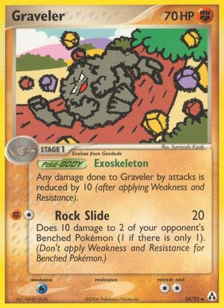 Graveler 034/92 - Reverse Holofoil Legend Maker