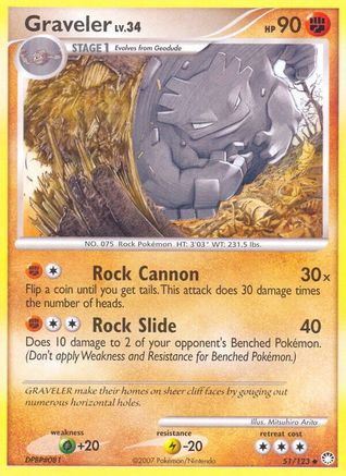 Graveler 051/123 - Reverse Holofoil Mysterious Treasures