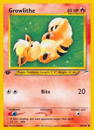 Growlithe 068/105 - 1st Edition Neo Destiny