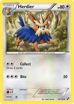 Herdier 082/114 - Reverse Holofoil Black and White