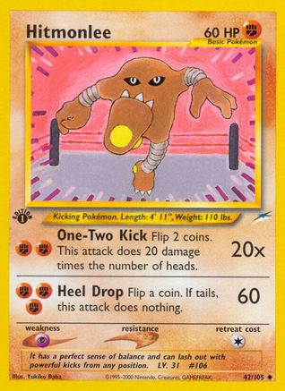 Hitmonlee 042/105 - 1st Edition Neo Destiny
