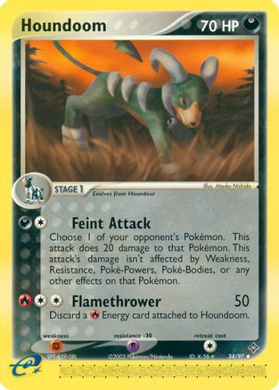 Houndoom 034/97 - Reverse Holofoil Dragon