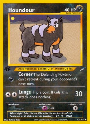 Houndour 043/105 - 1st Edition Neo Destiny