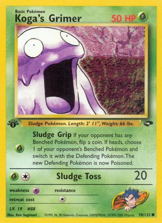 Koga's Grimer 078/132 - 1st Edition Gym Challenge