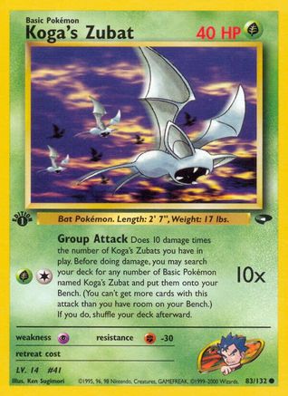 Koga's Zubat 083/132 - 1st Edition Gym Challenge