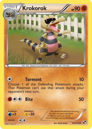 Krokorok 064/114 - Reverse Holofoil Black and White