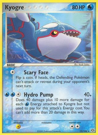 Kyogre 015/106 - Reverse Holofoil Emerald