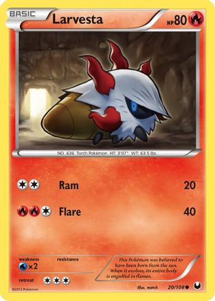 Larvesta 020/108 - Reverse Holofoil Dark Explorers