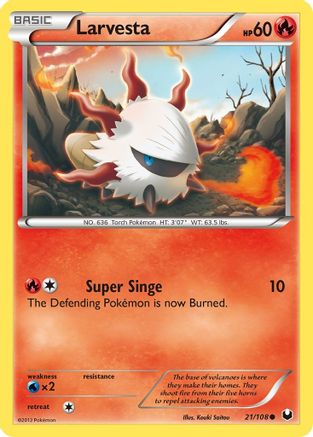 Larvesta 021/108 - Reverse Holofoil Dark Explorers