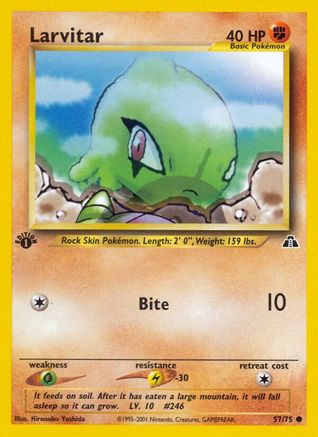Larvitar 057/75 - 1st Edition Neo Discovery