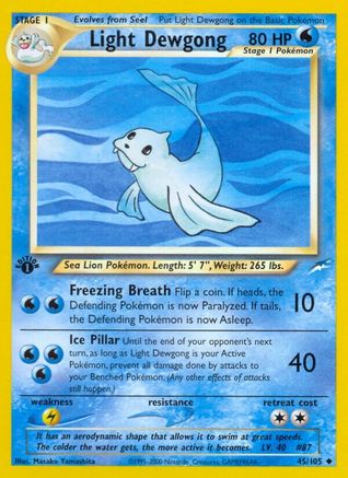 Light Dewgong 045/105 - 1st Edition Neo Destiny