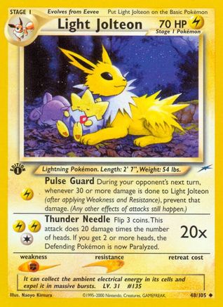 Light Jolteon 048/105 - 1st Edition Neo Destiny